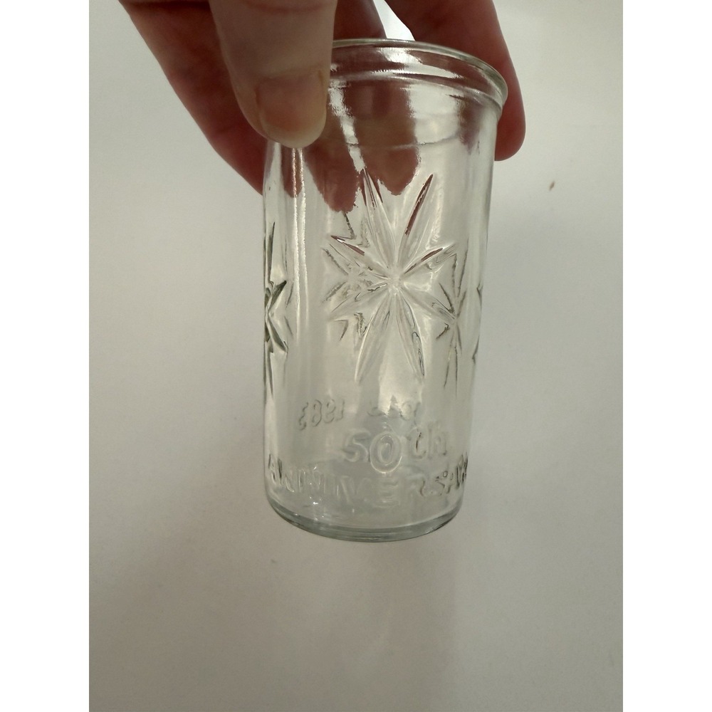 Vintage Ball 1933 - 1983 50th anniversary starburst jelly jar juice glass 4"
